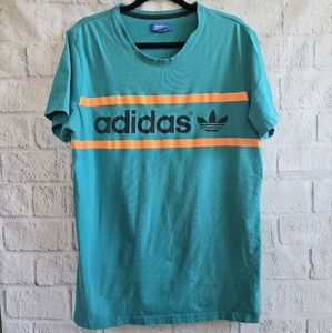 Adidas Originals Classic Retro Logo Tee Turquoise And Green XL